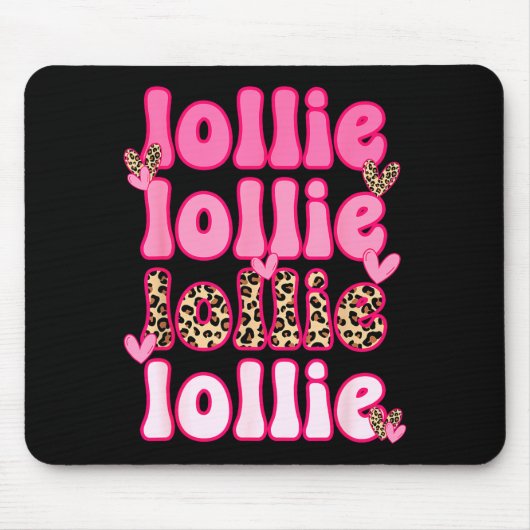 Tapis De Souris Leopard Groovy Lollie Valentine's Day Women Valent (Devant)