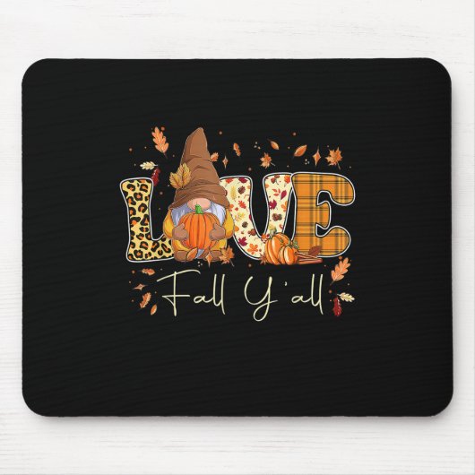 Tapis De Souris Leopard Love Fall Y'all Gnome Gnomies Salle Citrou (Devant)