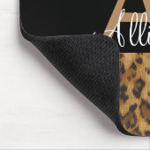 Tapis De Souris Leopard Monogramme Lettre initiale Un ordinateur (Coin)