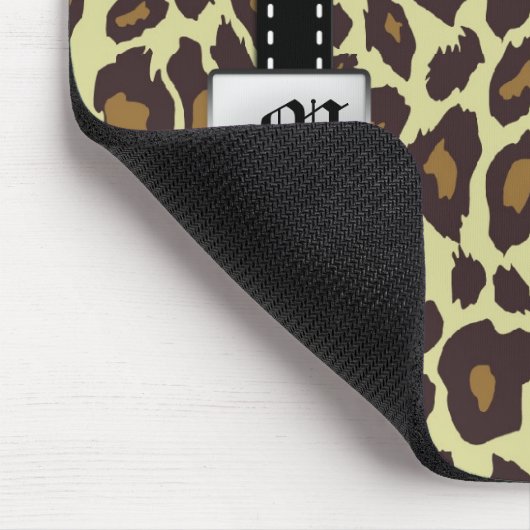 Tapis De Souris Léopard Mousepad de monogramme (Coin)