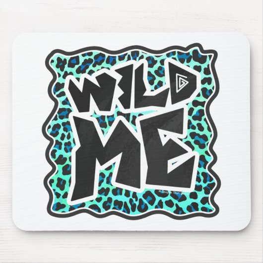 Tapis De Souris Léopard noir et Turquoise (Devant)