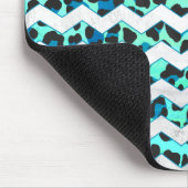 Tapis De Souris Léopard noir et Turquoise (Coin)
