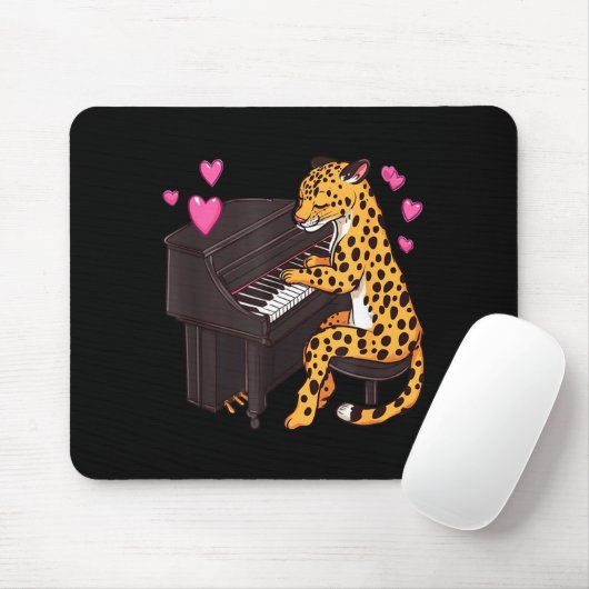 Tapis De Souris Leopard Playing Ano Valentines Day Funny Leopard  (Avec souris)