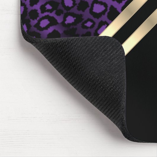 Tapis De Souris Léopard pourpre - Monogramme (Coin)