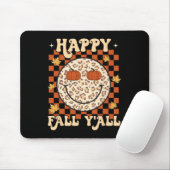 Tapis De Souris Leopard Smile Face Happy Fall Y'all Retro Super A (Avec souris)