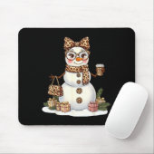 Tapis De Souris Leopard Snowman With Sungles Funny Christmas Women (Avec souris)