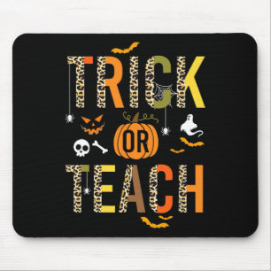 Tapis De Souris Leopard Trick Ou Enseigner L'École D'Halloween Aut