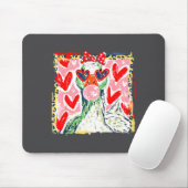 Tapis De Souris Leopard Valentine's Day Goose Funny Cute Goose Hun (Avec souris)