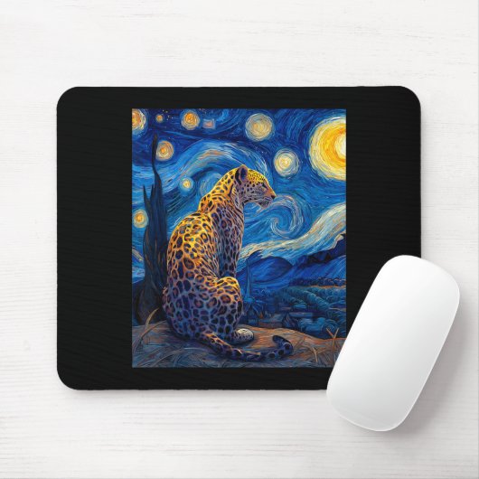 Tapis De Souris Leopard - Van Gogh Style Starry Night Funny Graphi (Avec souris)