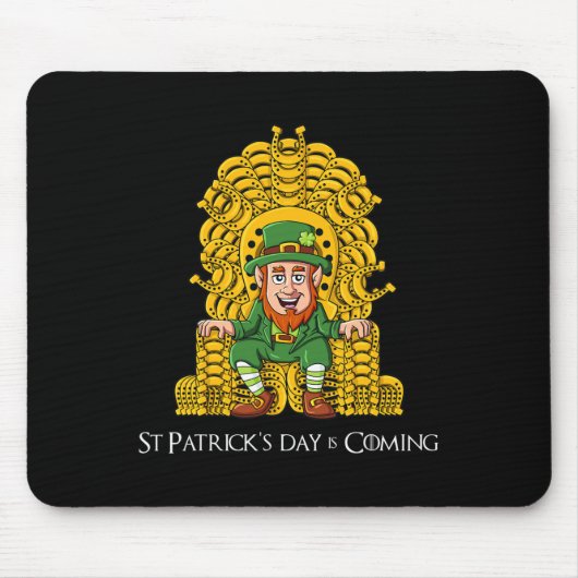 Tapis De Souris Leprechaun Chaussure Trône Jour de la Saint Patric (Devant)