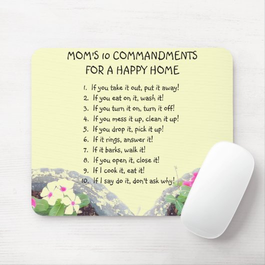 Tapis De Souris Les 10 commandements de maman Souris (Avec souris)