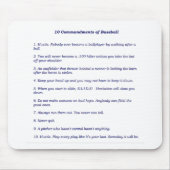 Tapis De Souris Les 10 commandements du base-ball (Devant)