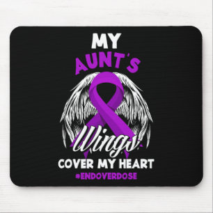 Tapis De Souris Les ailes de ma tante couvrent Mon coeur en fin de