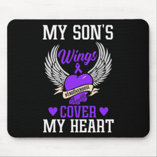 Tapis De Souris Les ailes de mon fils couvrent mon coeur - Sensibi