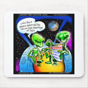 Tapis De Souris Les Aliens de l'Espace Découvrent les Cadeaux Amus