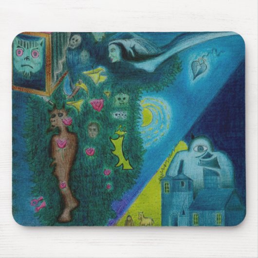 Tapis De Souris Les amants de vol - crayon de couleur - Mousepad (Devant)