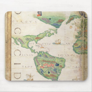 Tapis De Souris Les Amériques, détail de l'atlas du monde, 1565