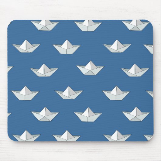 Tapis De Souris Les Bateaux Origami Sur Le Motif De L'Eau (Devant)