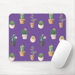 Tapis De Souris Les cactus succulents du désert vert dans les pots