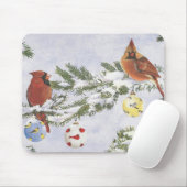 Tapis De Souris Les cardinaux masculins et féminins apprécient un (Avec souris)