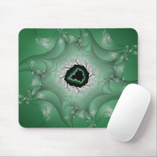 Tapis De Souris Les cauchemars Art fractal vert et blanc