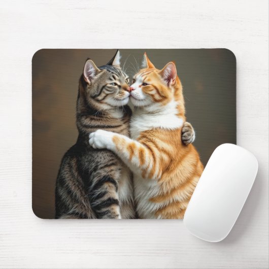 Tapis De Souris Les chats dans un bras amical (Avec souris)