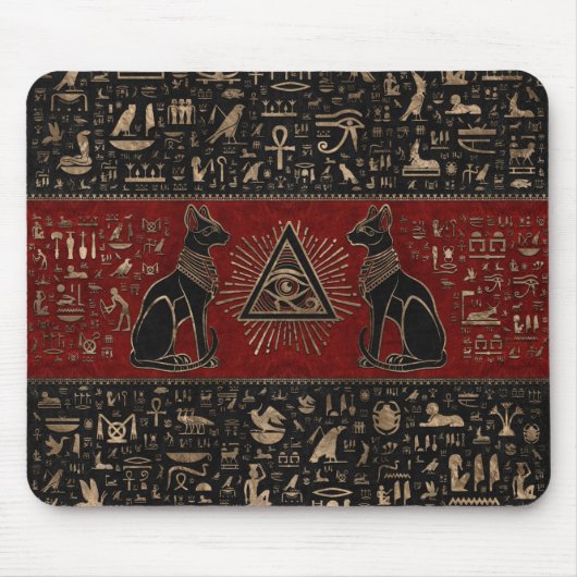 Tapis De Souris Les chats égyptiens et l'oeil d'Horus (Devant)