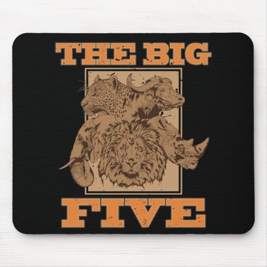 Tapis De Souris Les cinq grands de l'Afrique (Devant)