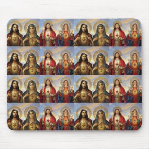 Tapis De Souris Les Coeurs sacrés de Jésus et Marie multiples