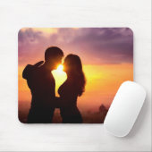 Tapis De Souris Les couples silhouettent au coucher du soleil (Avec souris)