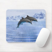 Tapis De Souris Les dauphins dans la mer bleu clair (Avec souris)