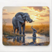 Tapis De Souris Les éléphants au trou d'eau (Devant)