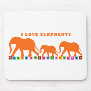 Tapis De Souris Les éléphants d'orange marchent