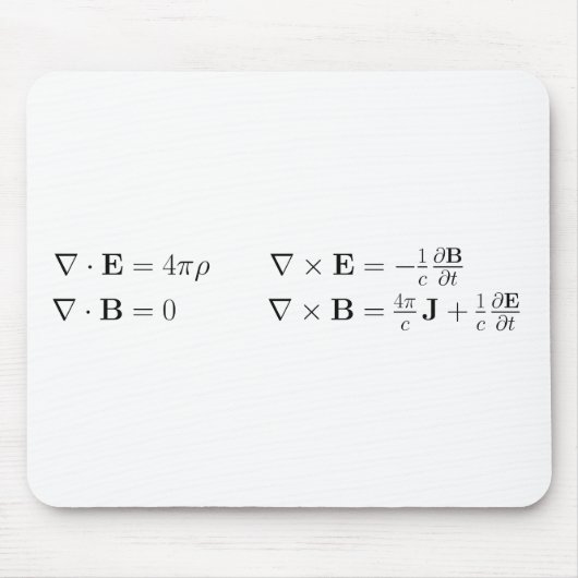 Tapis De Souris Les équations de Maxwell, forme différentielle, (Devant)