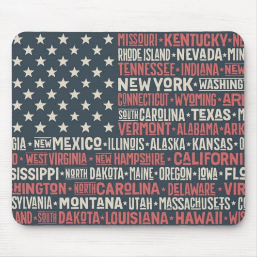 Tapis De Souris Les Etats-Unis d'Amérique |States et capitaux (Devant)