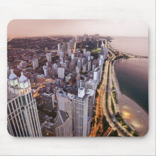 Tapis De Souris Les Etats-Unis, l'Illinois, Chicago, vue aérienne