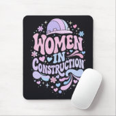 Tapis De Souris Les femmes dans la construction : un message d'aut (Avec souris)