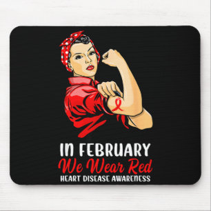 Tapis De Souris Les femmes en février portent du rouge - Maladie c