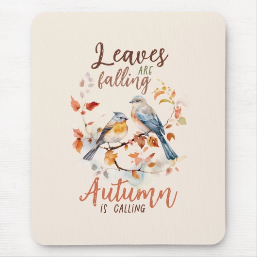 Tapis De Souris Les feuilles Chutent - Les Oiseaux D'Automne Et Le (Devant)