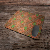 Tapis De Souris Les fibres de dispersion pluvieuse orangée texturé