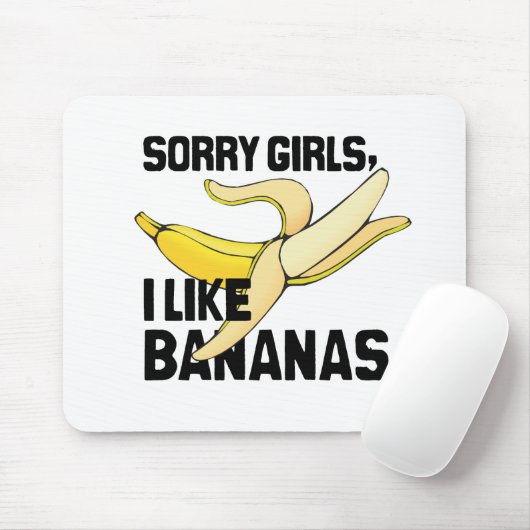 TAPIS DE SOURIS LES FILLES DÉSOLÉES J'AIME LES BANANES - .PNG (Avec souris)