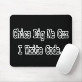 Tapis De Souris les filles me kiffent car je code (Avec souris)