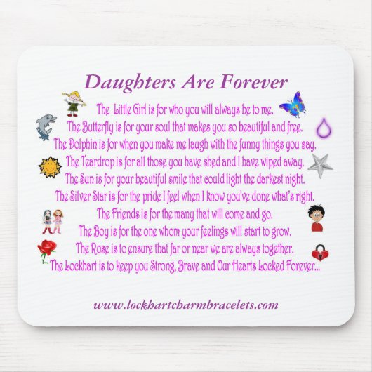 Tapis De Souris Les filles sont pour toujours poème Mousepad (Devant)