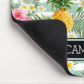 Tapis De Souris Les fleurs et les rayures de Teal d'ananas | (Coin)