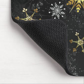 Tapis De Souris Les flocons dorés de Noël sur l'Arrière - plan noi (Coin)