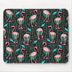 Tapis De Souris Les fougères des oiseaux 20s Deco de Flamant rose