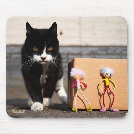 Tapis De Souris Les Fubby se cachent du chat Ping. (Devant)