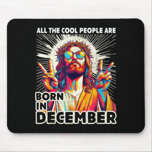 Tapis De Souris Les gens cool sont nés en décembre Christian Noël