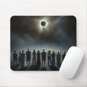 Tapis De Souris Les gens regardent l'Éclipse Solaire Totale
