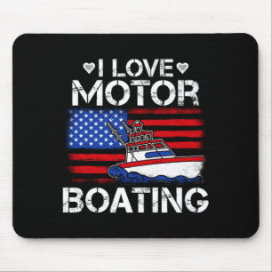 Tapis De Souris Les hommes aiment le motorboating drapeau américai